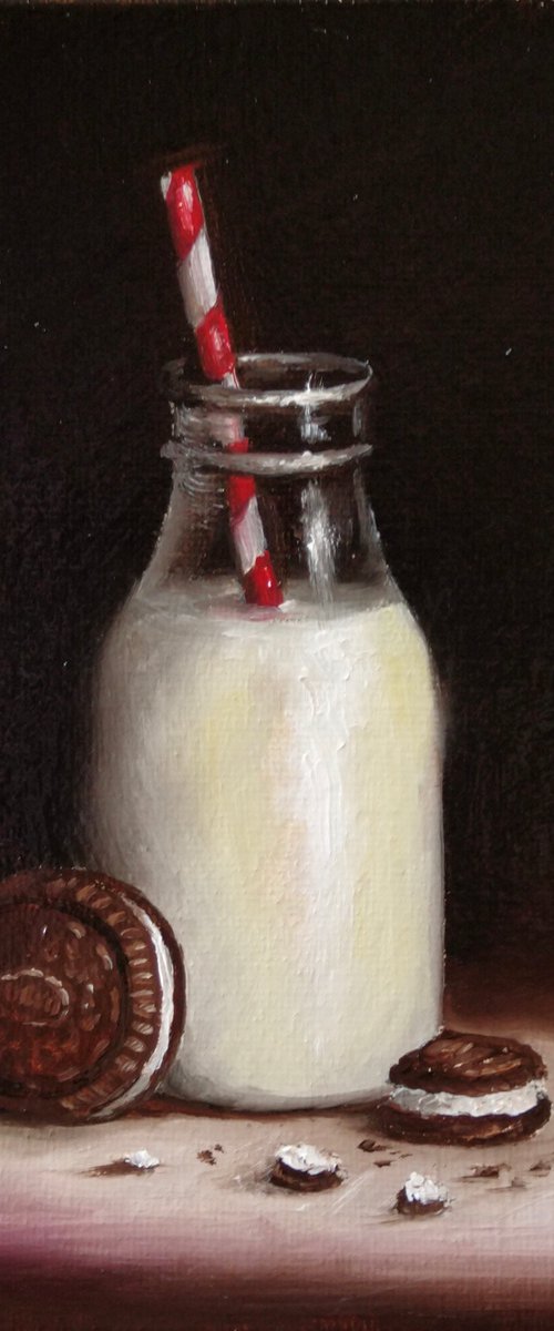 Milk and Oreo cookies by Jane Palmer Art