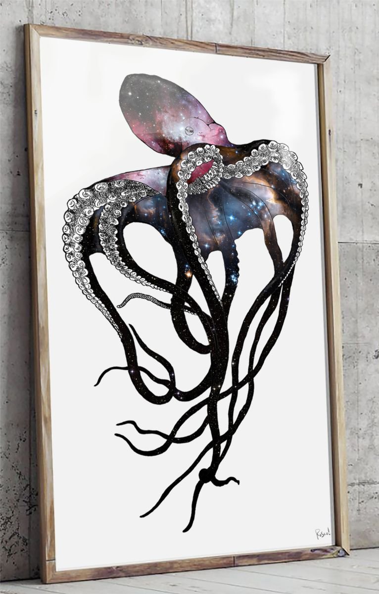 Surrealistic Animal Print By Rosco Brittin, 23 X 33", Cover Me Like The Night - A1 Screen Print, Original Artwork