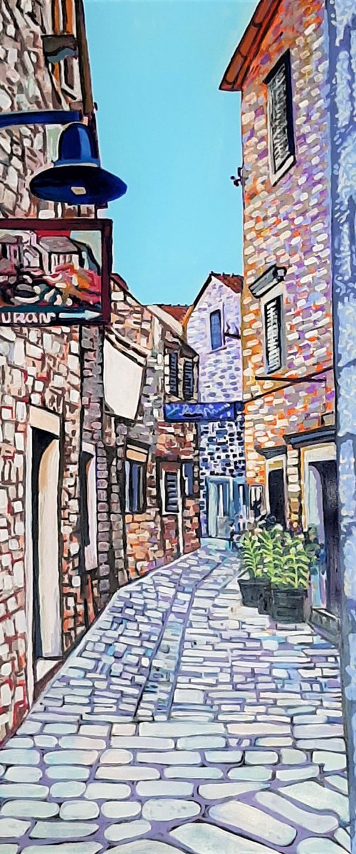 Mediterranean Village / 100 x 70 cm by Alexandra Djokic