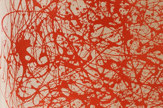 Red  Energy- Style Jackson Pollock