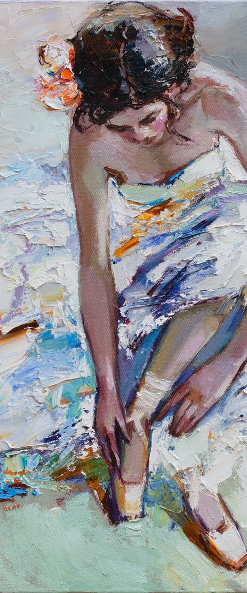 Ballerina painting - Figure painting, Original oil painting by Anastasiia Valiulina