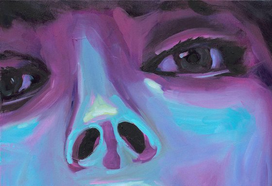 Electric Blue Female Portrait — Striking