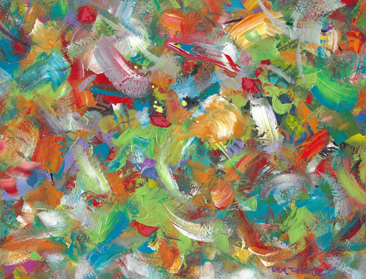 Abstract Acrylic Painting By Ben De Soto, 13 X 10, Abstract A-Z, Original Artwork