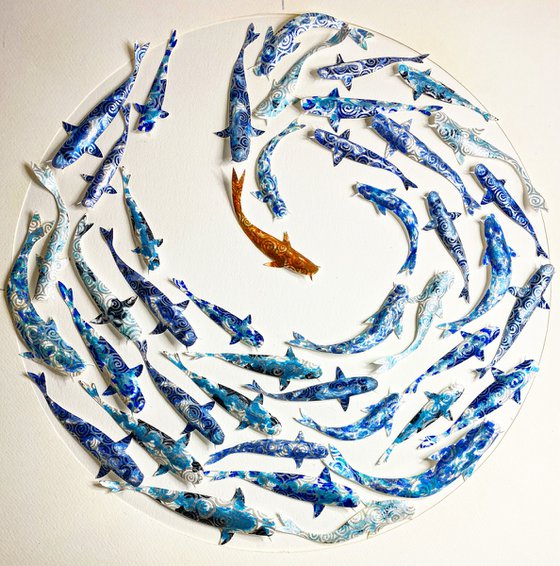 The Golden One - Circle of Koi (Blue)