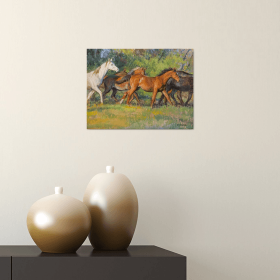 Galloping horses