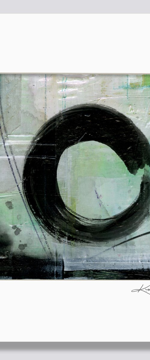 Mixed Media Enso 28 - Abstract Zen Circle Painting by Kathy Morton Stanion by Kathy Morton Stanion