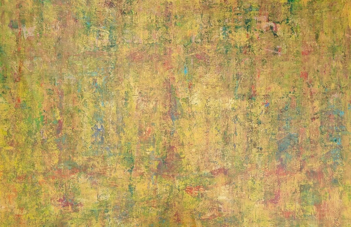 Abstract Landscape Acrylic Painting By Ivana Olbricht, 77 X 51, Amber Fall, Original Artwork