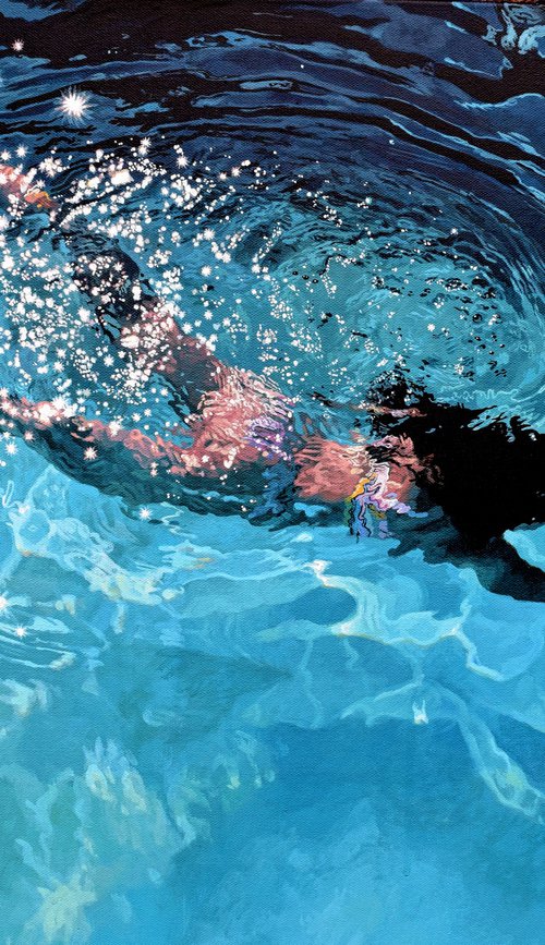 Illuminae - Swimming Painting by Abi Whitlock