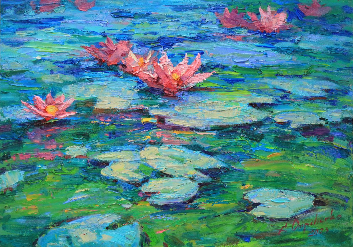 Pink Lilies By Alisa Onipchenko-Cherniakovska, 20 X 14, Artwork For Sale On Artfinder