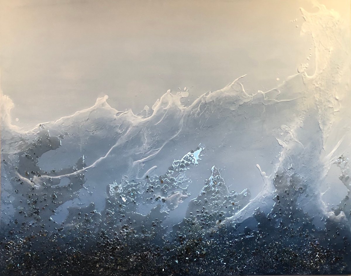 Abstract Painting By Tamara Bettencourt, 60 X 48", Deep Blue, Original Artwork