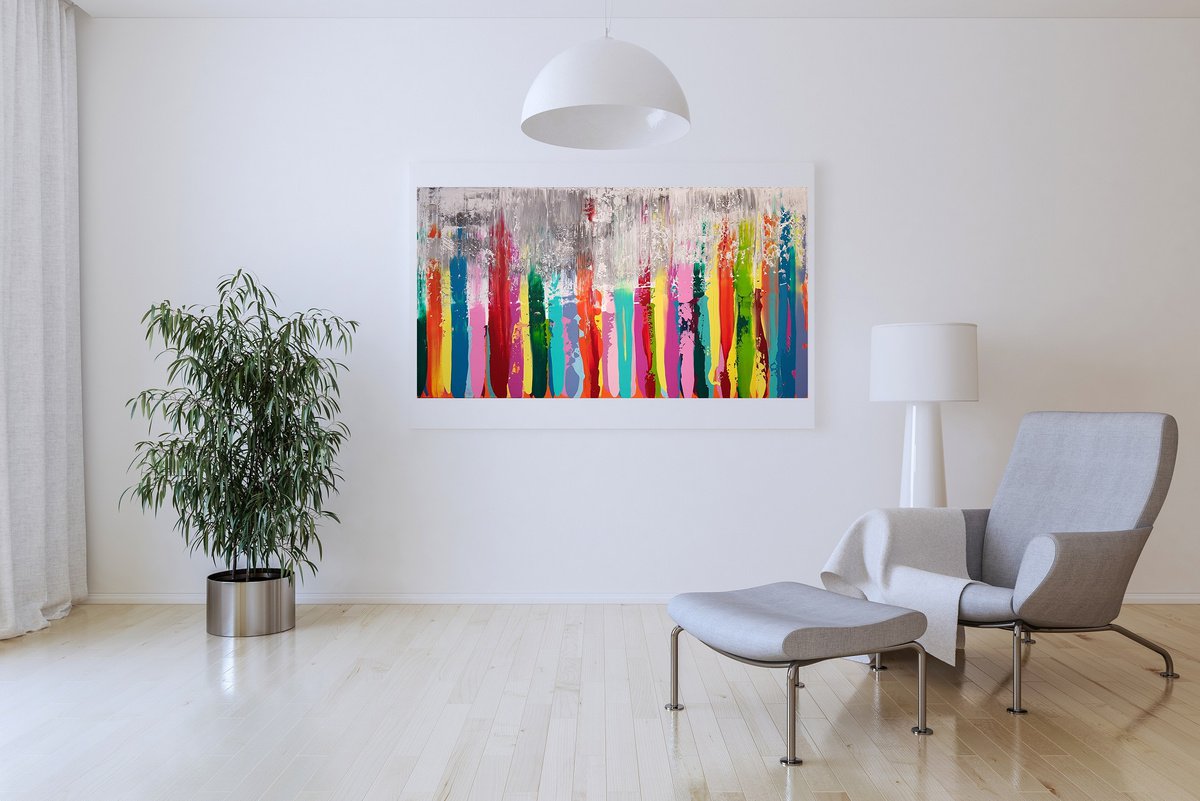 Playing all day long - colorful abstract painting by Ivana Olbricht