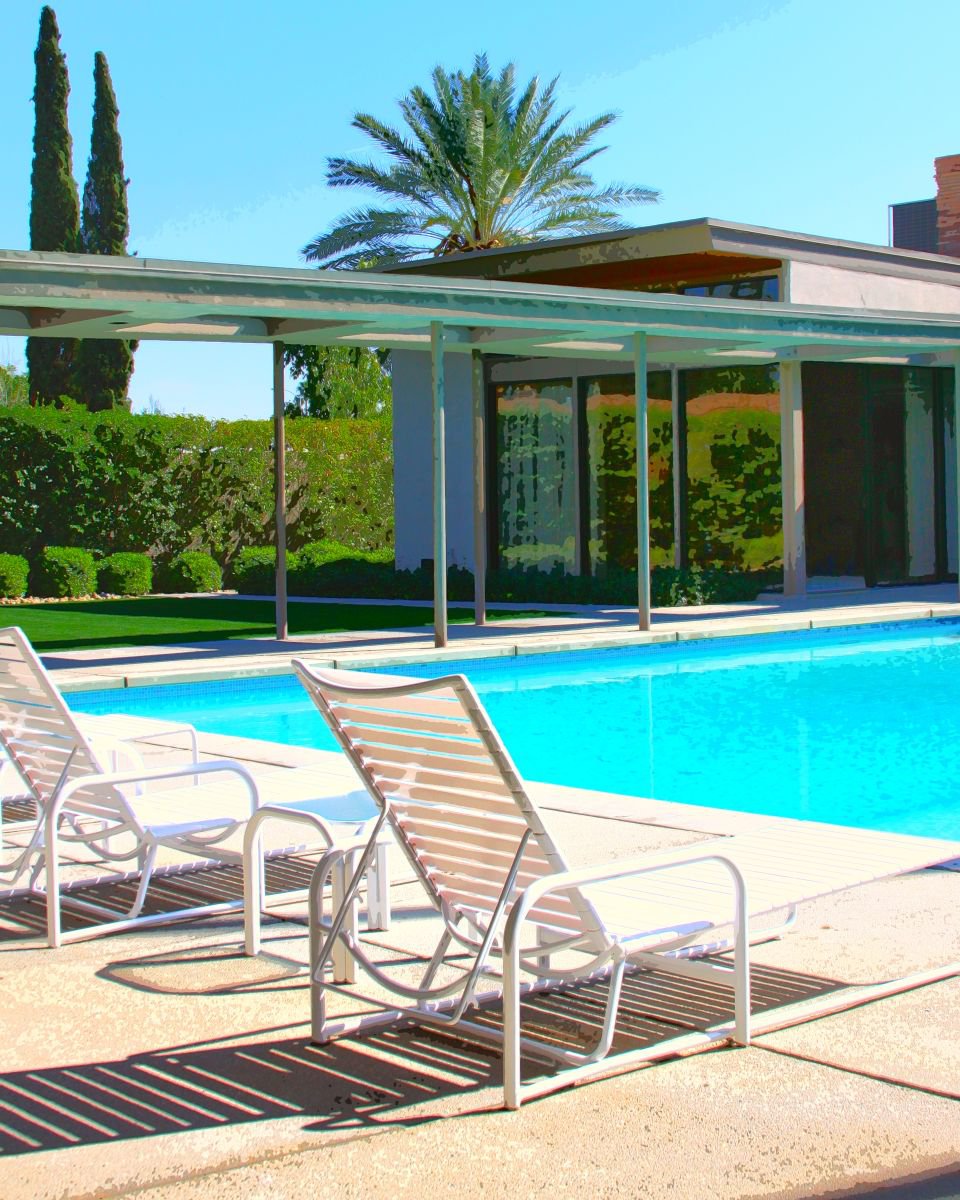 Photorealistic Photograph , Sinatra Pool Palm Springs Ca By William Dey, 18 X 22, Artwork For Sale On Artfinder