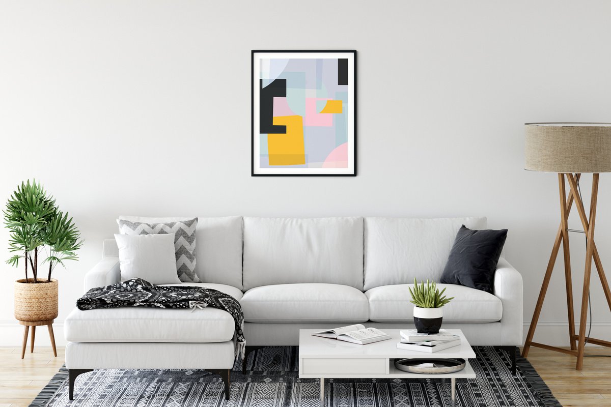 Abstract Giclee Print By James Bassett, 19 X 23, Under The Street Lights, Original Artwork