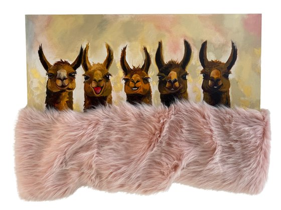 Cozy Alpacas Under A Blanket