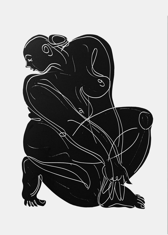 Linocut "Nude-4" 50x70cm
