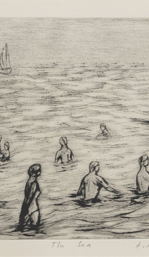 Graphic: The Sea 2019, drypoint by Alenka Koderman