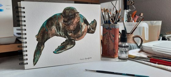 Fearless Fisherman - Original Watercolour Painting