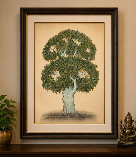 Royal Peepal Tree | Original Miniature Art