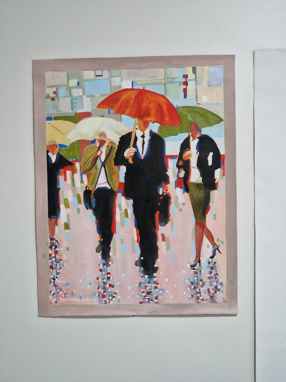 People with umbrella