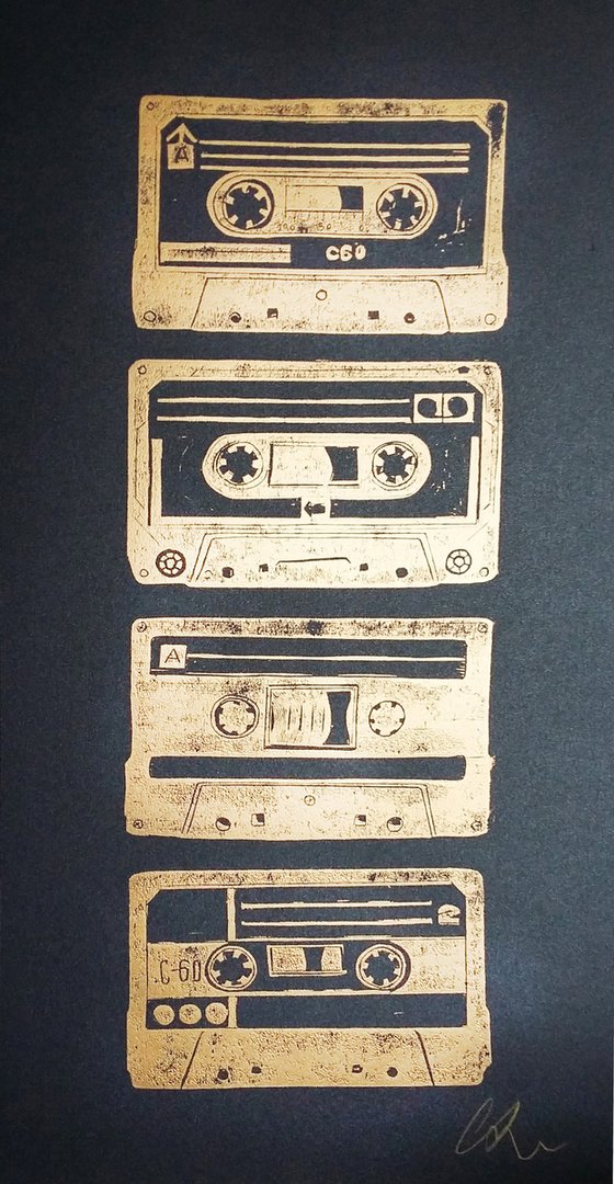 Rock and roll gold #1  (cassette tapes, retro music, 70's, 80's rock culture)