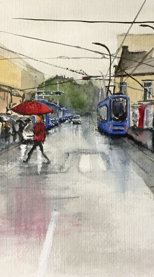 Rainy street scene by Tihomir Cirkvencic