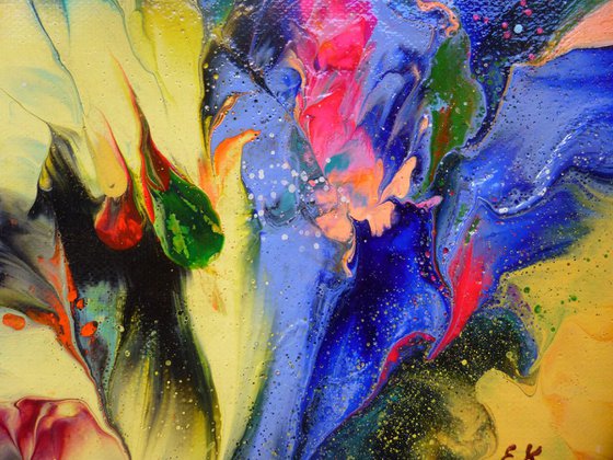 Flowers in Abstract Small painting