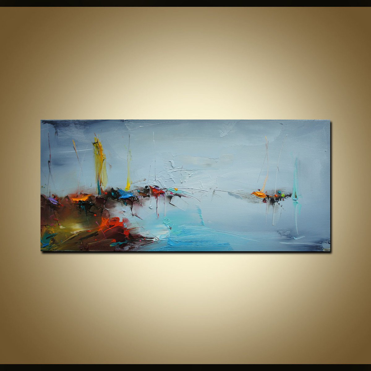 Seaside, Abstract Oil Painting on Canvas by Stanislav Lazarov