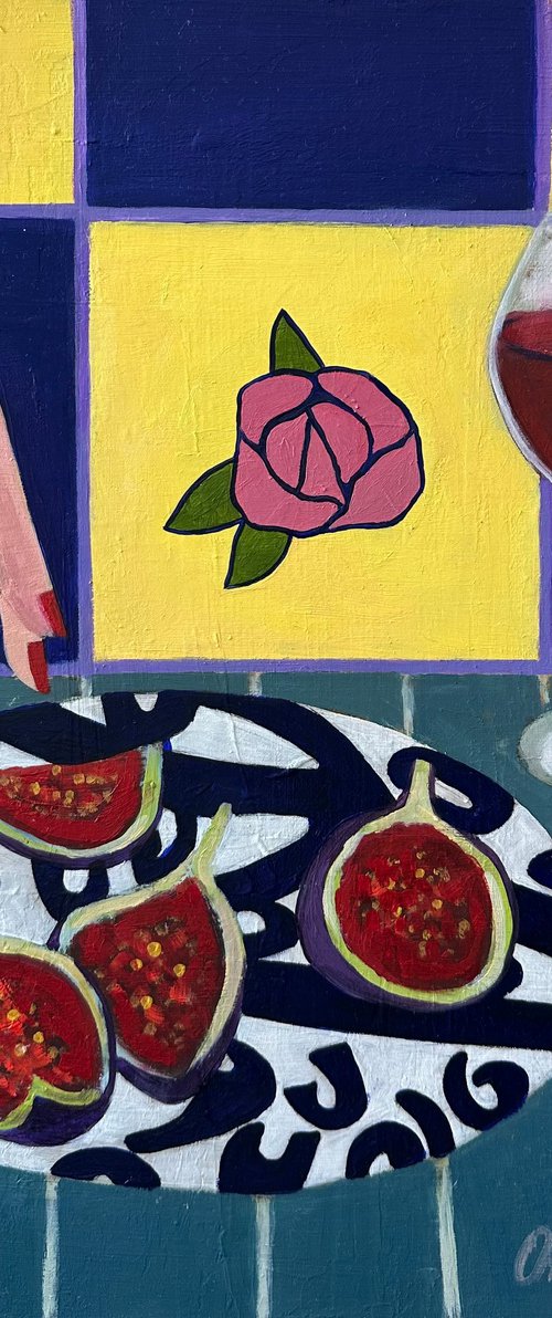 Stillife with figs and vine by Olga Afanasiadi