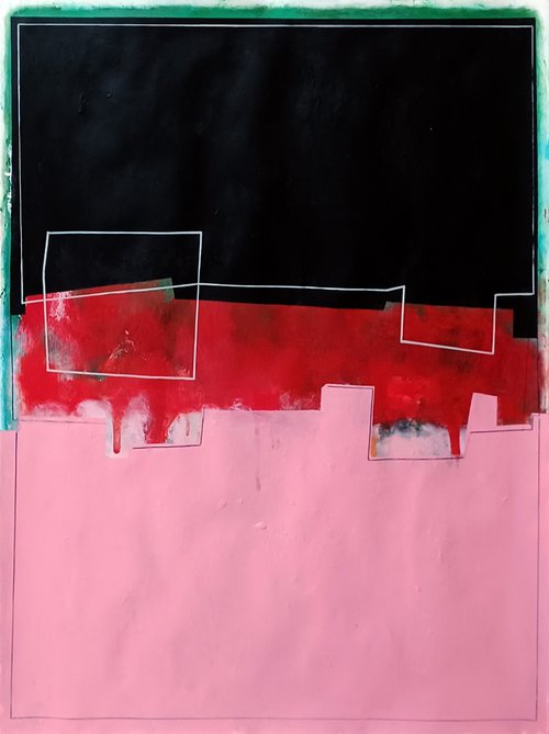 Black, red and pink composition by Luis  Medina