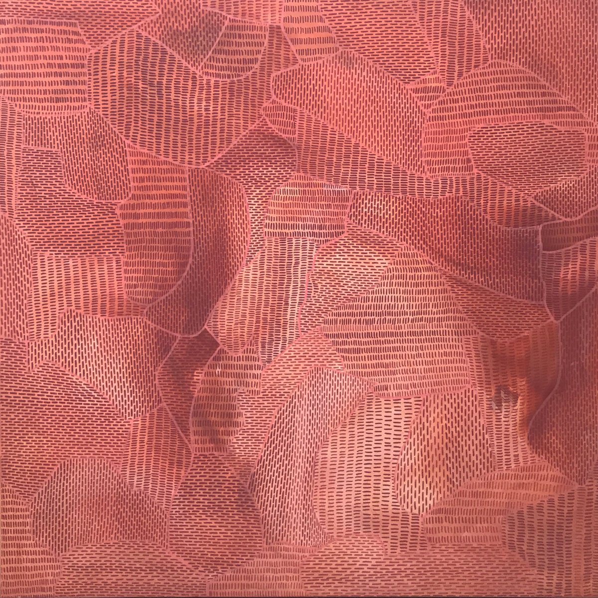 Abstract Landscape Acrylic Painting By Jennifer Bell, 30 X 30, Outback Patchwork, Original Artwork