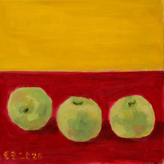 Three Granny Smith apples