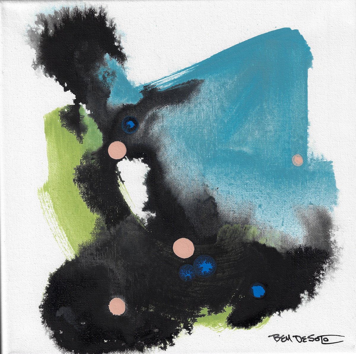 Abstract Acrylic Painting By Ben De Soto, 10 X 10, Abstract X2, Original Artwork