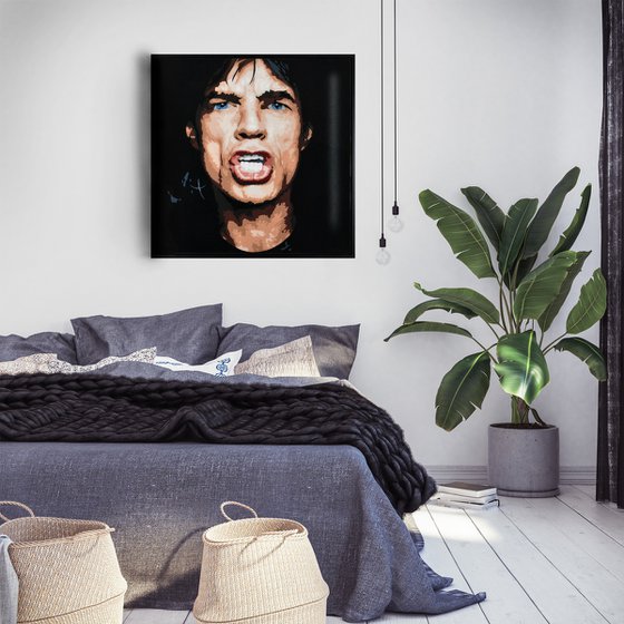 Mick Jagger framed painting