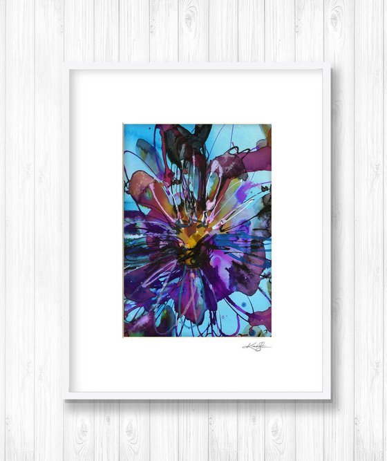 Floral Dance 27 - Abstract Floral Painting in mat by Kathy Morton Stanion