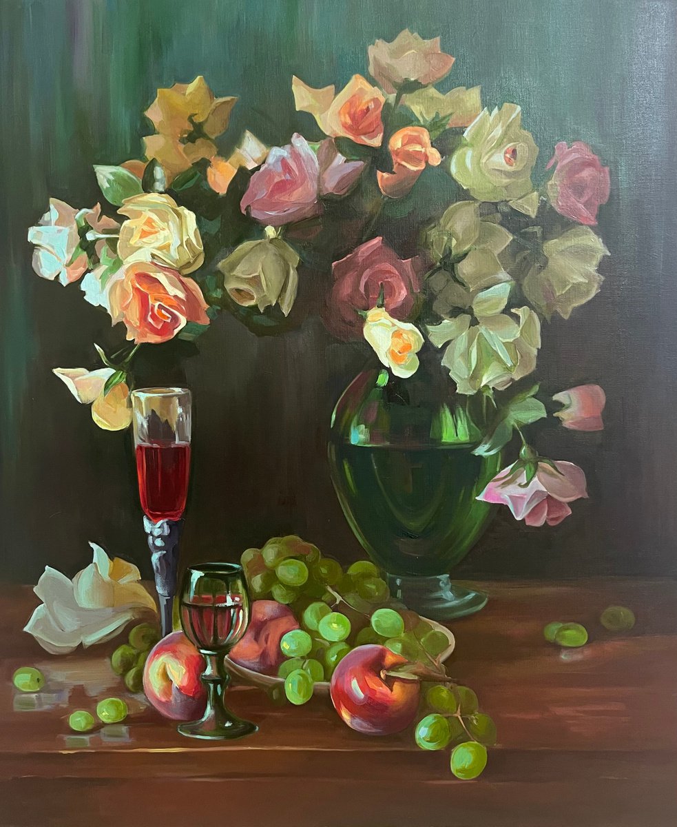 Rose fruit and wine by Guzel Min