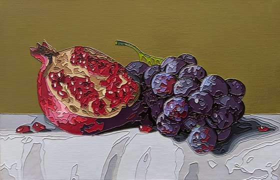 Pomegranate and grapes