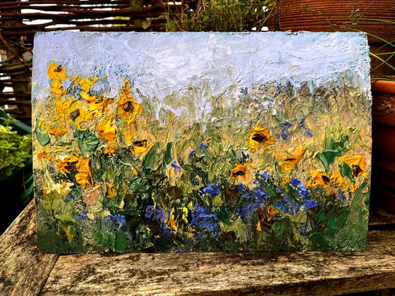Rye Field And Sunflowers