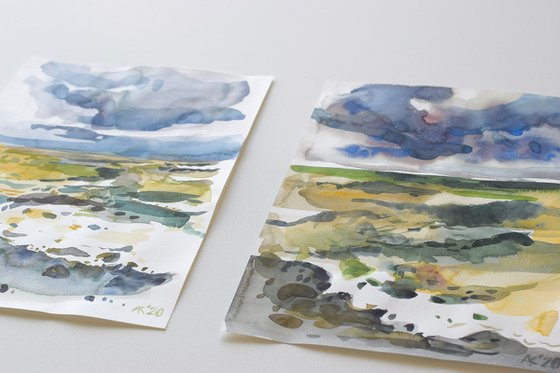 Baltic sea. Set of 2 paintings