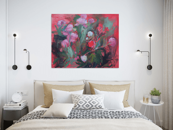 Peonies in red tones