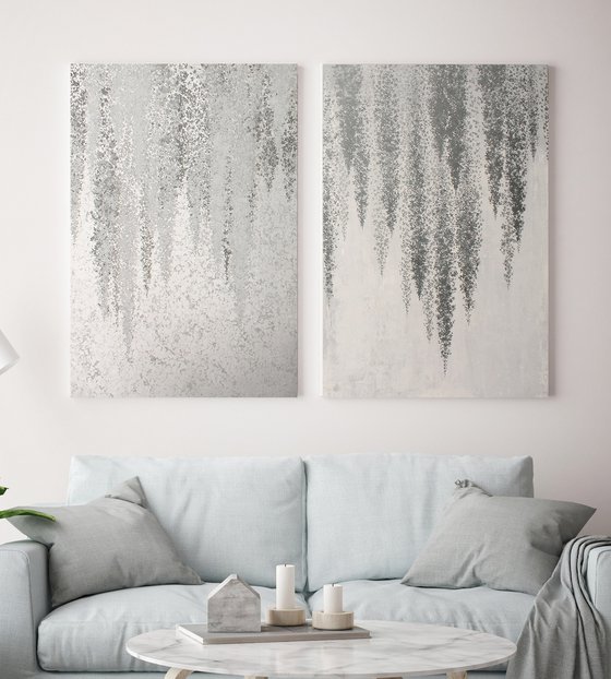 "Silver Wisteria" Wisteria abstract wall art