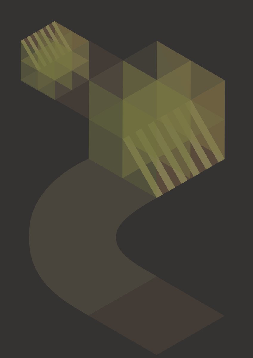 Graphic Cityscapes Giclee Print By David Gill, 12 X 17, Trapped Slide 1, Original Artwork