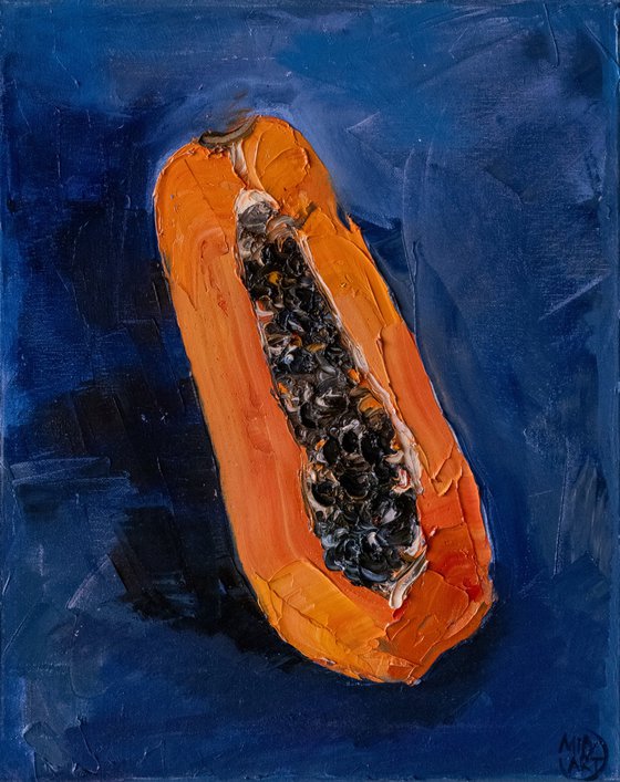 Papaya Impasto Oil Painting