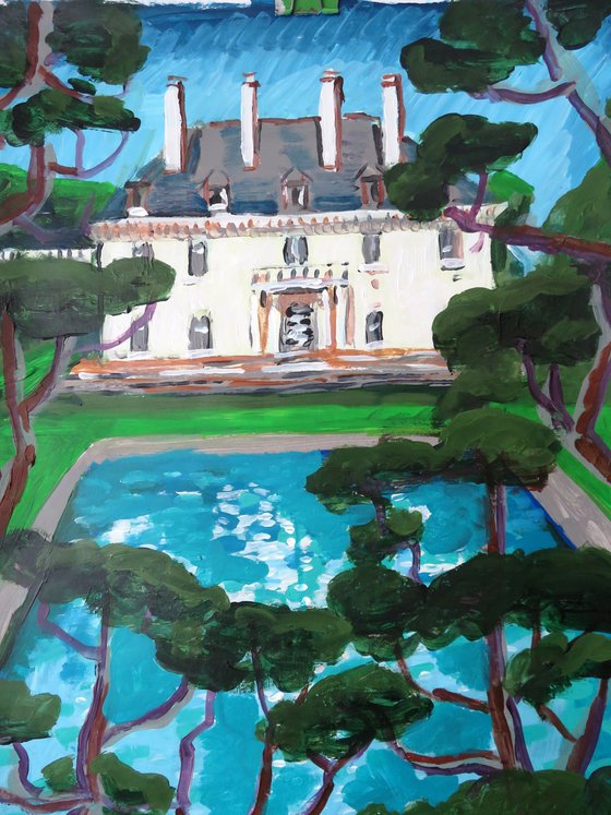 Chateau view through the trees