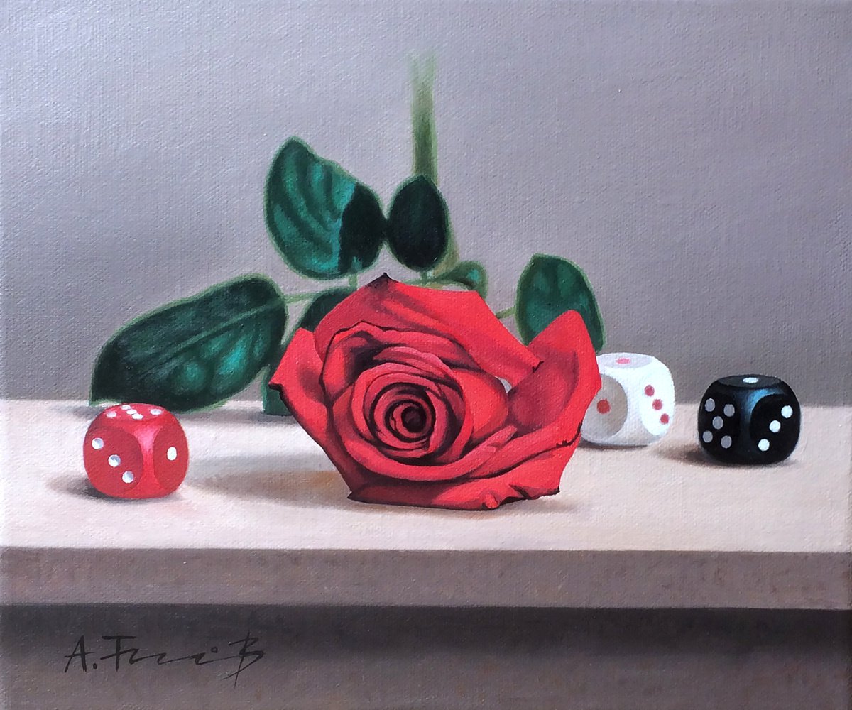 Rose with Dice by Alexander Titorenkov