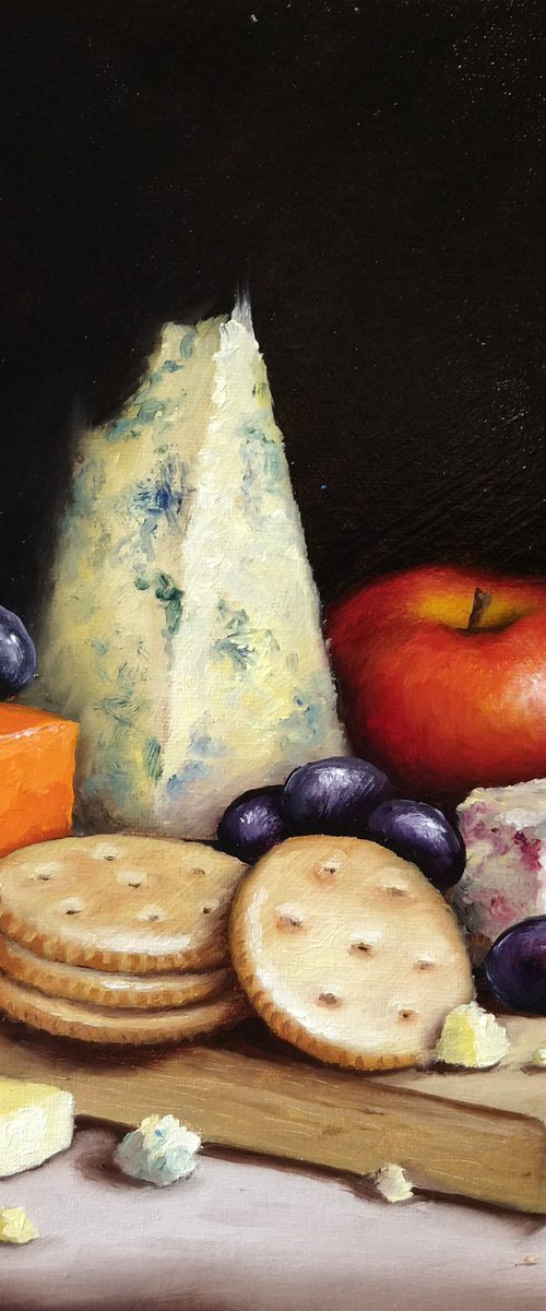 Cheese and fruit  still life by Jane Palmer Art