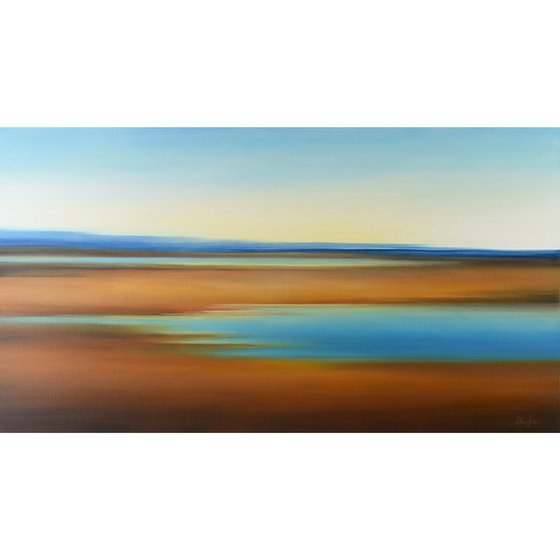 Sauvie's Gold - Colorful Abstract Landscape