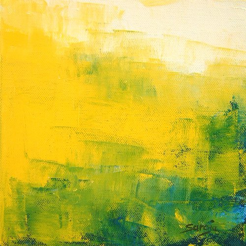 Yellow - Green Landscape 2 (ref#:1069-20Q) by Saroja La Colorista