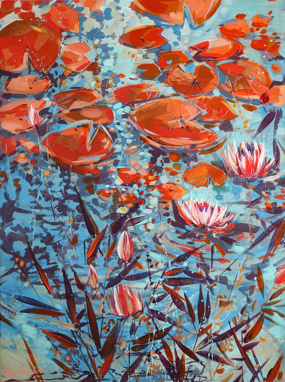 Red Water Lilies 3