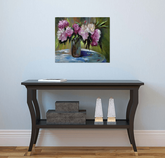 Still life with peonies