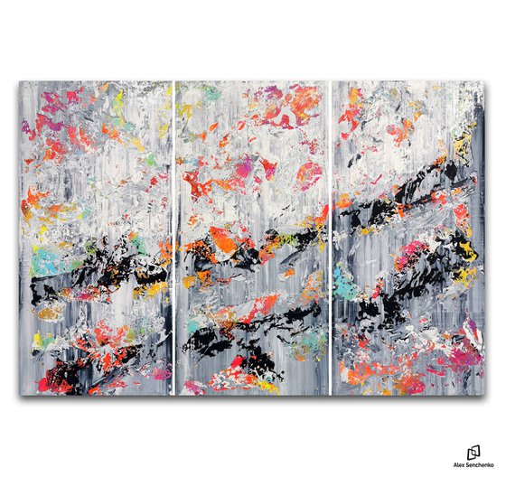 150x100cm. / Abstract triptych / Abstract 2222